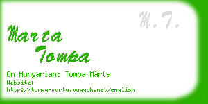 marta tompa business card